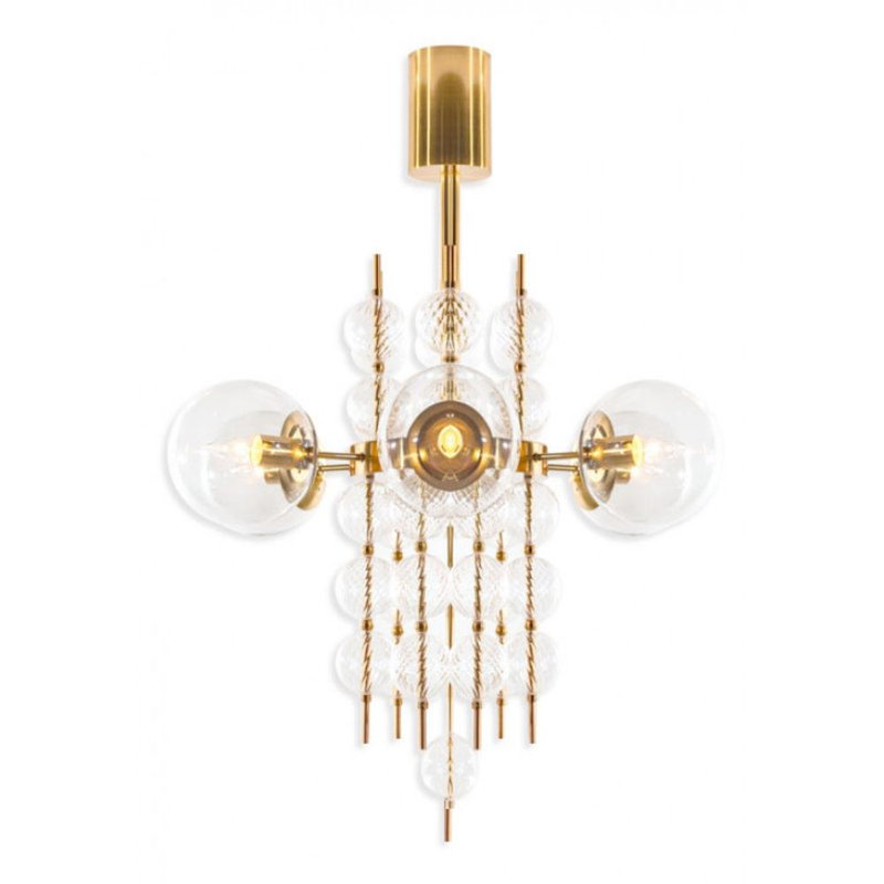 Lustre Madison Murano, Bronze industriel, Couleurs mélangées, 24" Diameter x 34" Height