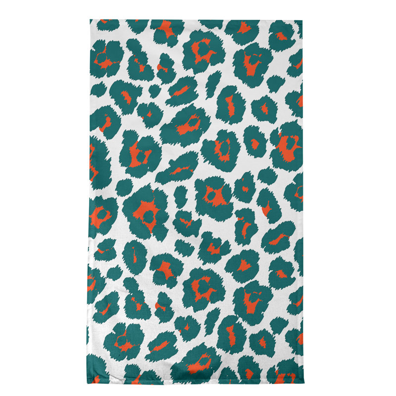 Tea Towel Kitchen Towel, White/Blue/Orange, Cotton Blend
