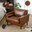Fauteuil club capitonné Iliana en similicuir, accoudoirs carrés, avec 2 coussins-626856808