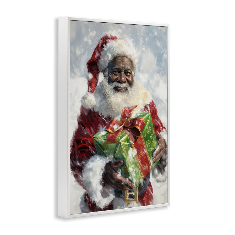 «Santa Claus & Gift», estampe numérique encadrée par Imagine It Images, Estampe numérique encadrée blanc bord de mer