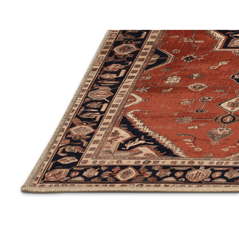 Tapis brun lavable à la machine, Carré 5 pi