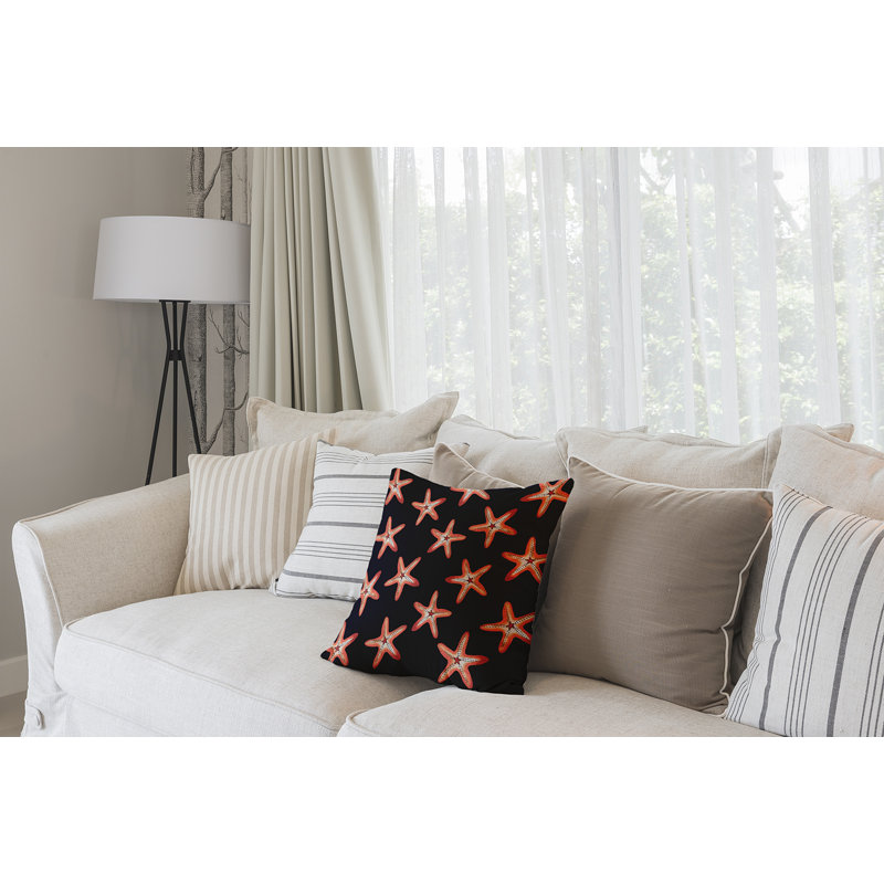 Beach Vacation Pillow Cover & Insert, 18" H x 18" W, Navy Blue