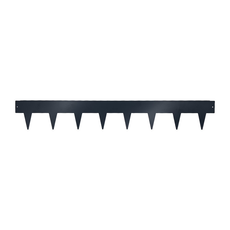 Metal Lawn Edging Garden Border With Pegs 15cm High - 5 Pieces, Grey