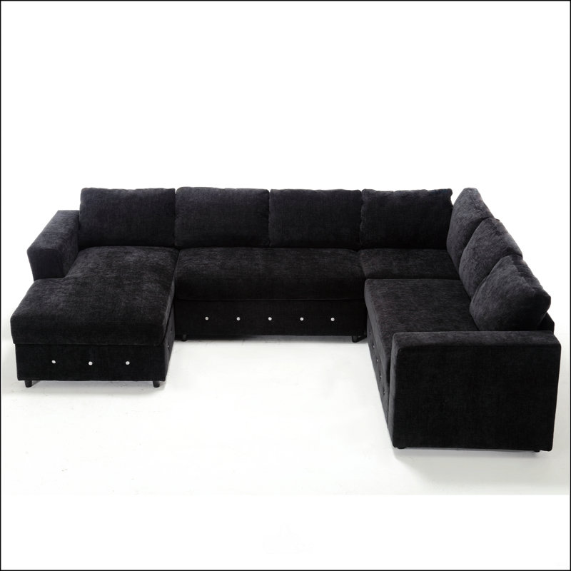 Canapé modulaire 110,75 po, Chenille noir