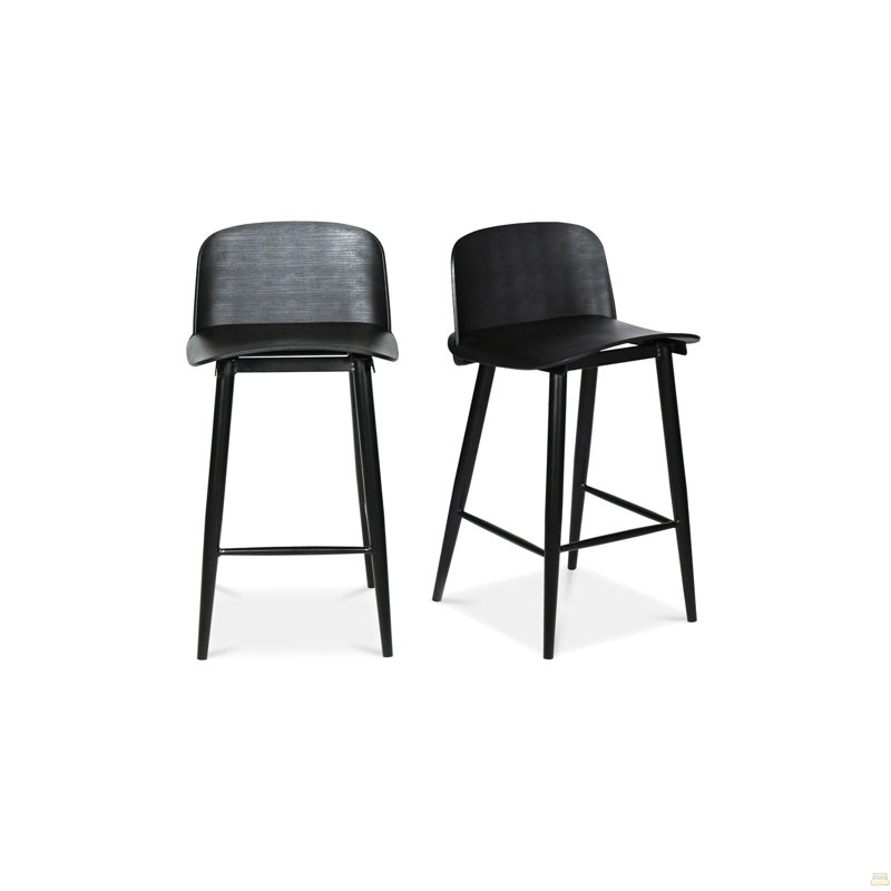 Tabouret de comptoir noir Looey - ensemble de deux