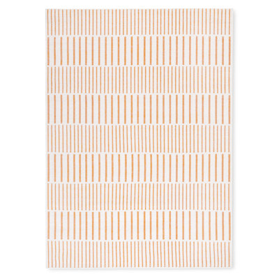 Tapis d'extérieur à rayures décalées pour l'extérieur Tommy Bahama Ivoire / Orange