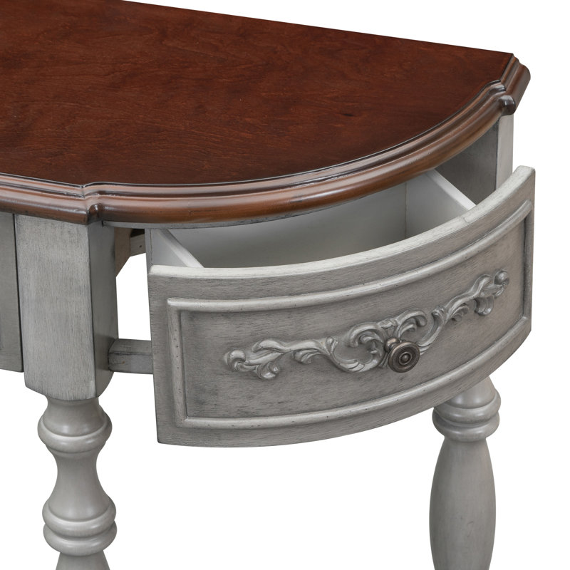 Table de salle à manger avec 52 po et 52 po, Noyer, Gris antique
