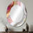 Pink And Gold Marble Abstract IV - Modern Oval Wall Mirror-911342484