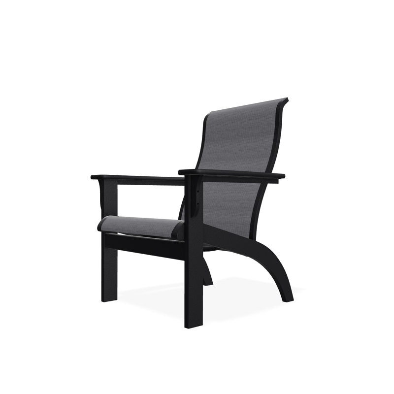Adirondack MGP Polymer Outdoor Lounge Chair, Black, Alloy Sunbrella®