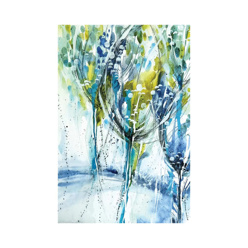 Blue Trees 1 Piece Wrapped Canvas Painting, 20.32 cm H x 30.48 cm W