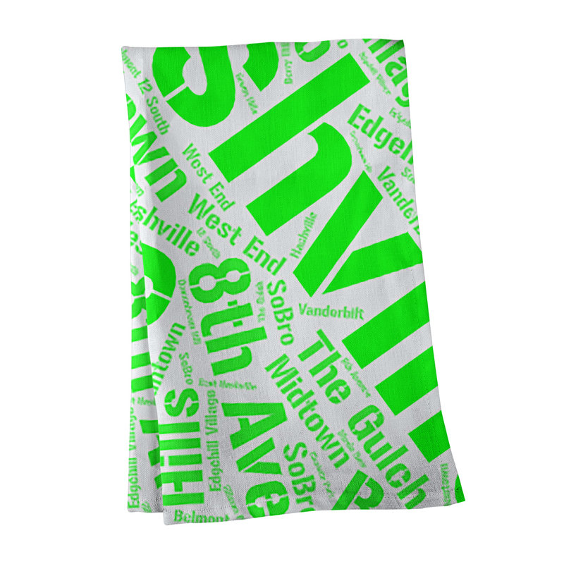 Cotton Tea Towel Kitchen Towel, Red, Nashville