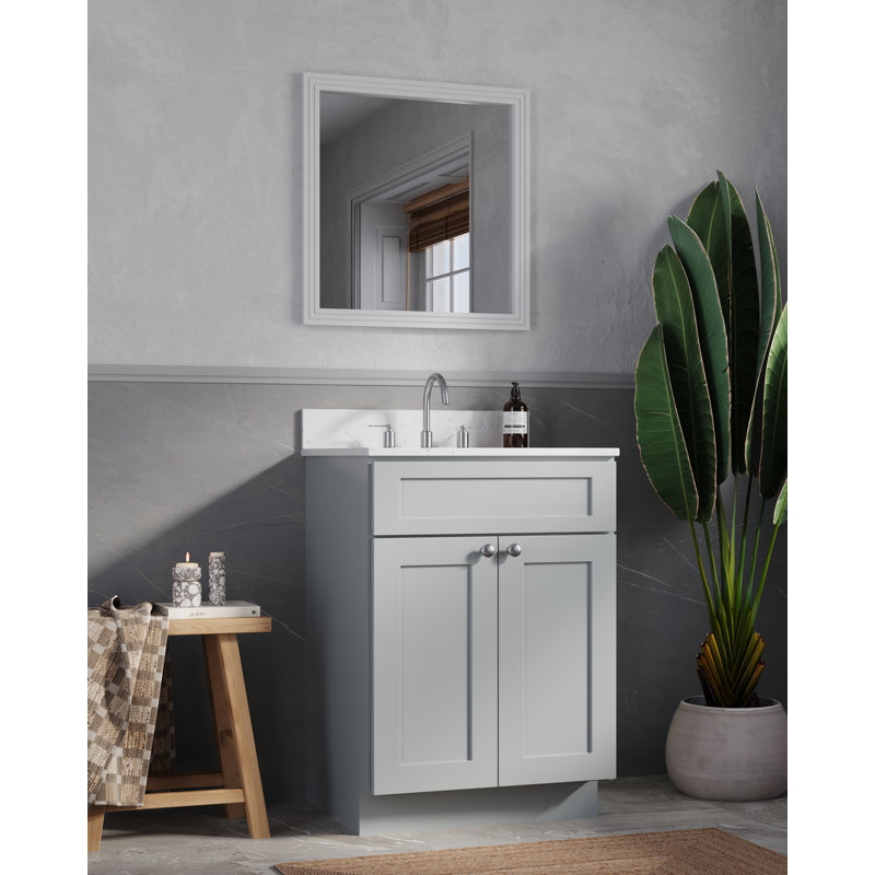 Ensemble de meuble-lavabo simple 24 po Chrisna, Gris