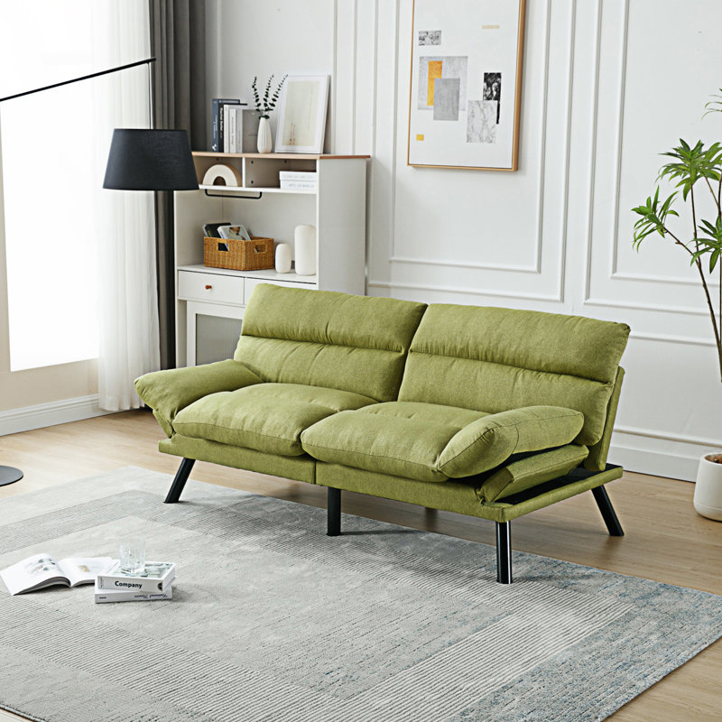 Hillert Upholstered 70.08'' Sofa, Green Linen Incorrect