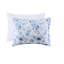 Ensemble de literie à rayures florales double / grand, microfibre, bleu, housse de couette attrayante à boutons / double, 100% bleu-122454229-122454228
