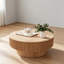 Table basse ronde 31,5 po avec rangement en bois massif