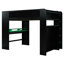 Lit superposé double en bois pleine grandeur avec bureau à hauteur réglable, garde-robe, grand espace de rangement et lumière RVB-112012153