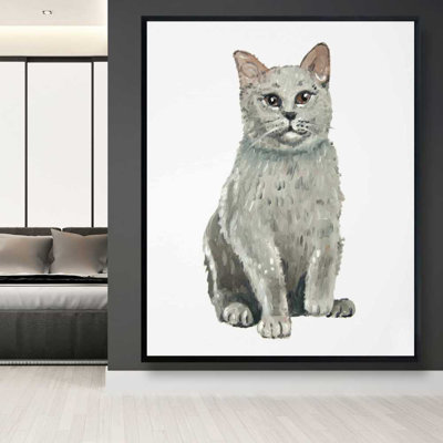British Shorthair Cat - Illustrative Feline Canvas Decor
