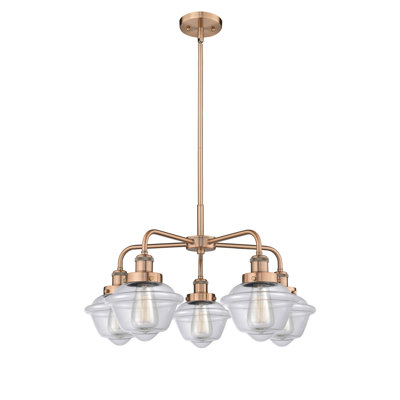 Grourke 5 - Light Glass Dimmable Chandelier
