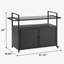 Rolling Rattan Beverage Bar Counter Table W/Glass Top For Porch Backyard Garden Poolside Party-536841663