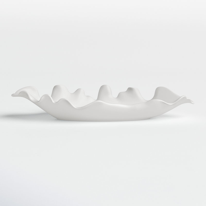 Bol blanc moderne Ashrita Ruffled Feathers