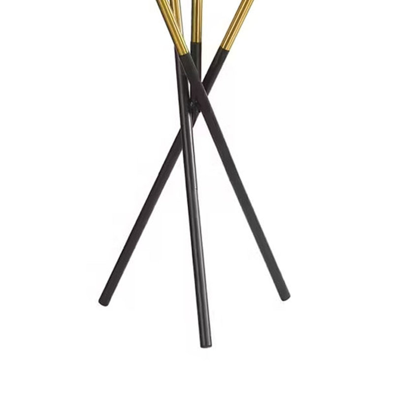 Lampe de table Azy, abat-jour blanc givré, base trépied, or noir, 30 po