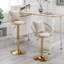 Chaise de bar en velours blanc cassé-873323327