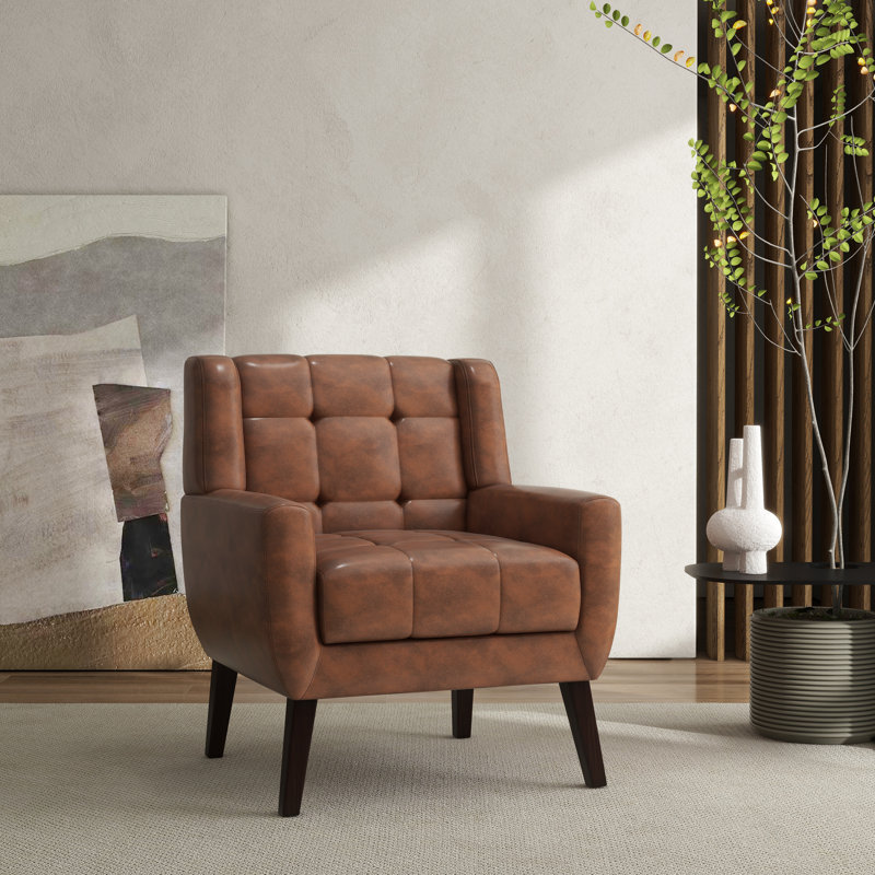 Jaqueze 73.7Cm Wide Tufted Armchair, Jaqueze Coffee Faux Leather