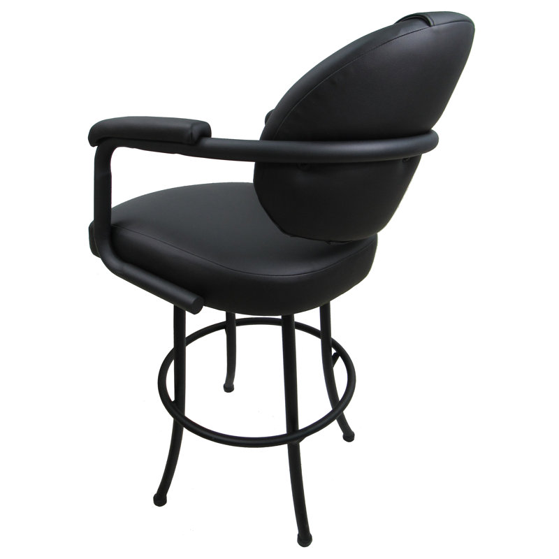 Mecos Swivel Upholstered Counter Stool, Counter Stool (26" Seat Height), Black, Black