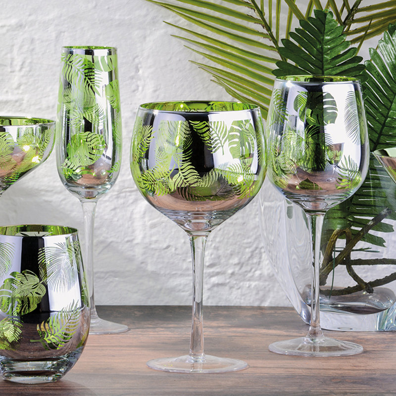 Tropical Leaves Gin Glasses