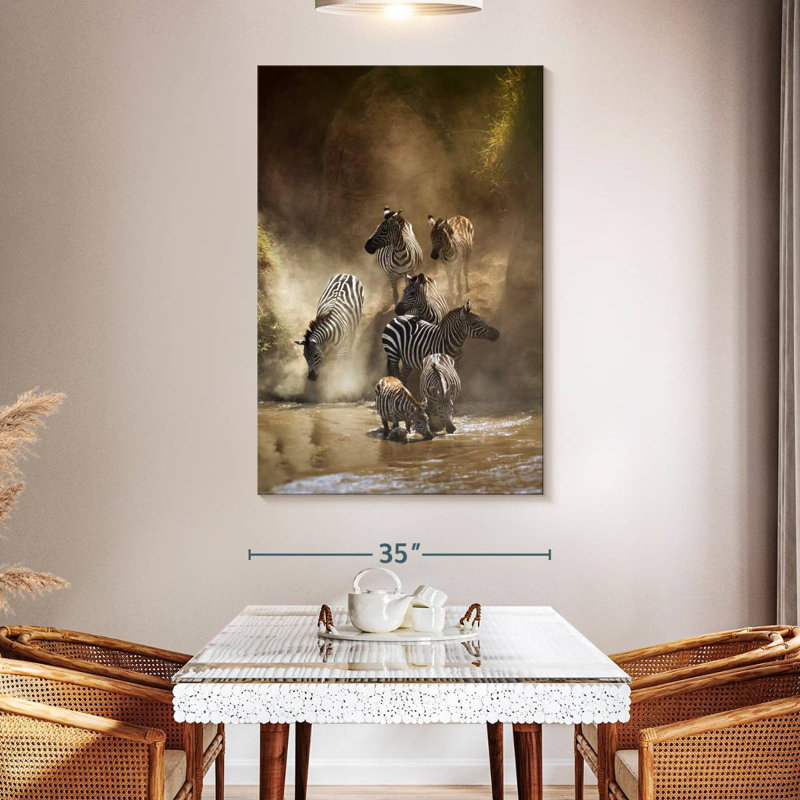 Brampt Zebra Crossing Mara River, 51" H x 34" W