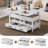 Lift Top Coffee Table with Hidden Storage & Drawers, 3-in-1 Convertible Multi-Functional Center Table for Living Room, Small Space, Home Office & Dining-1285021545
