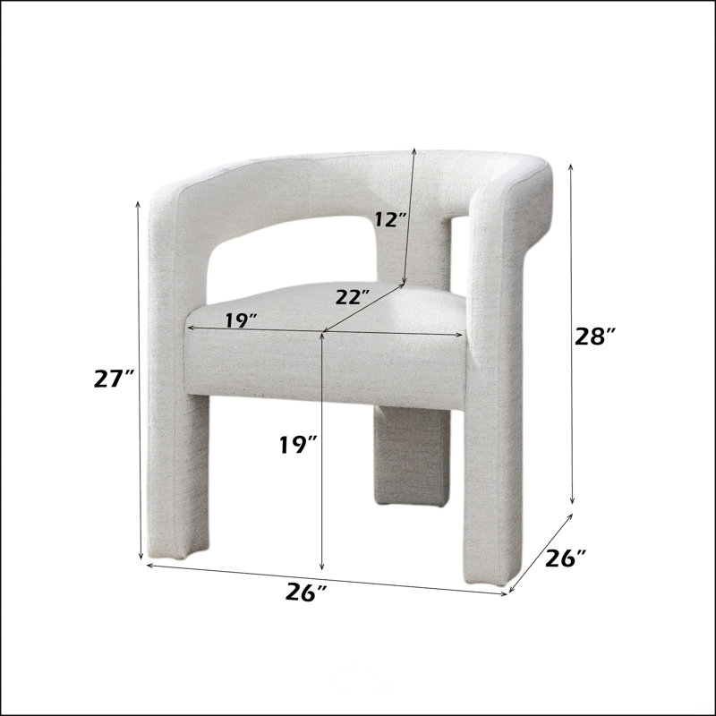 Beige Boucle Side Chair