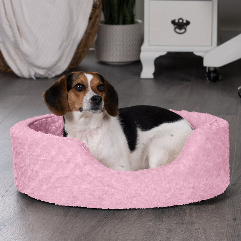 Ultra Plush Oval Donut Dog Bed, Cream, Large (26" W x 21" D)