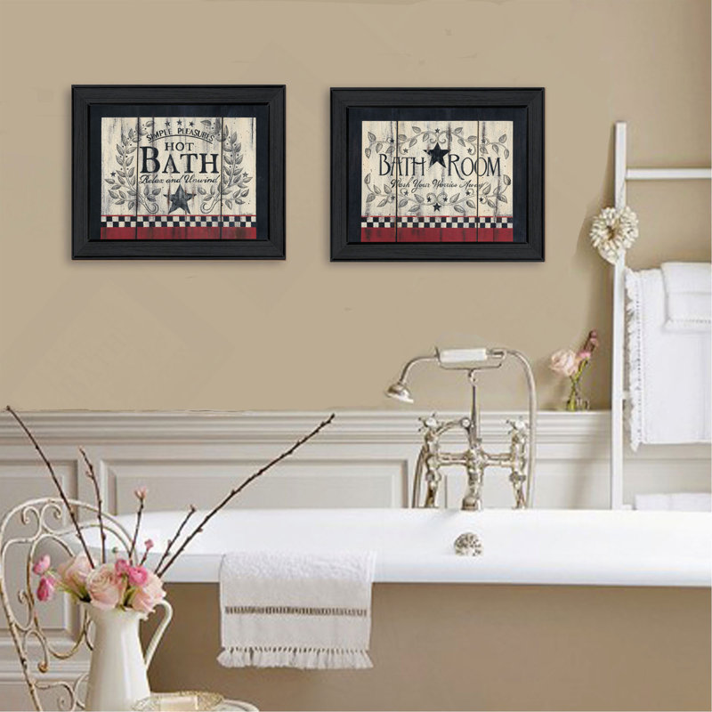 «Hot Bath», vignette 2 pièces par Linda Spivey, 14" H x 18" W x 1" D
