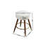 Tabouret pivotant à 360 ° à hauteur de comptoir - Mid-Century moderne, revêtement blanc Boucle, revêtement de couleur bois en blanc, bois, salle à manger Passion