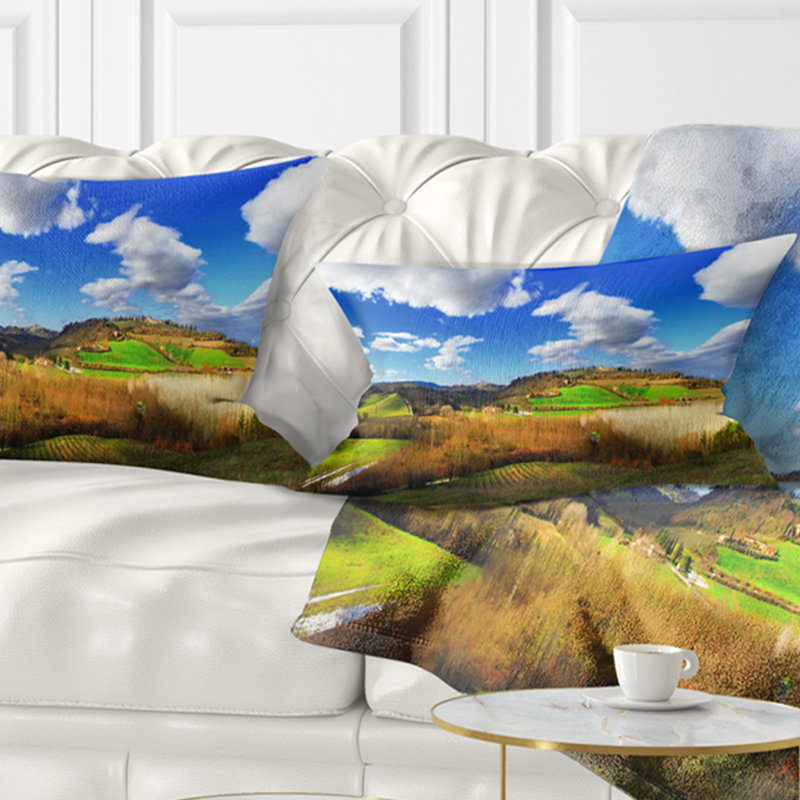 Coussin lombaire spectaculaire paysage imprimé Toscana