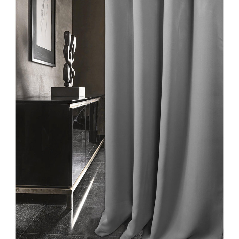 Chacra Eyelet Room Darkening Curtains, Grey, Width 114 x Drop 183cm