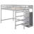 Gray Full Size Loft Bed With Functional Storage And Mounting Options - Space Efficient Bedroom Solution In Built-In For Use-1938766634