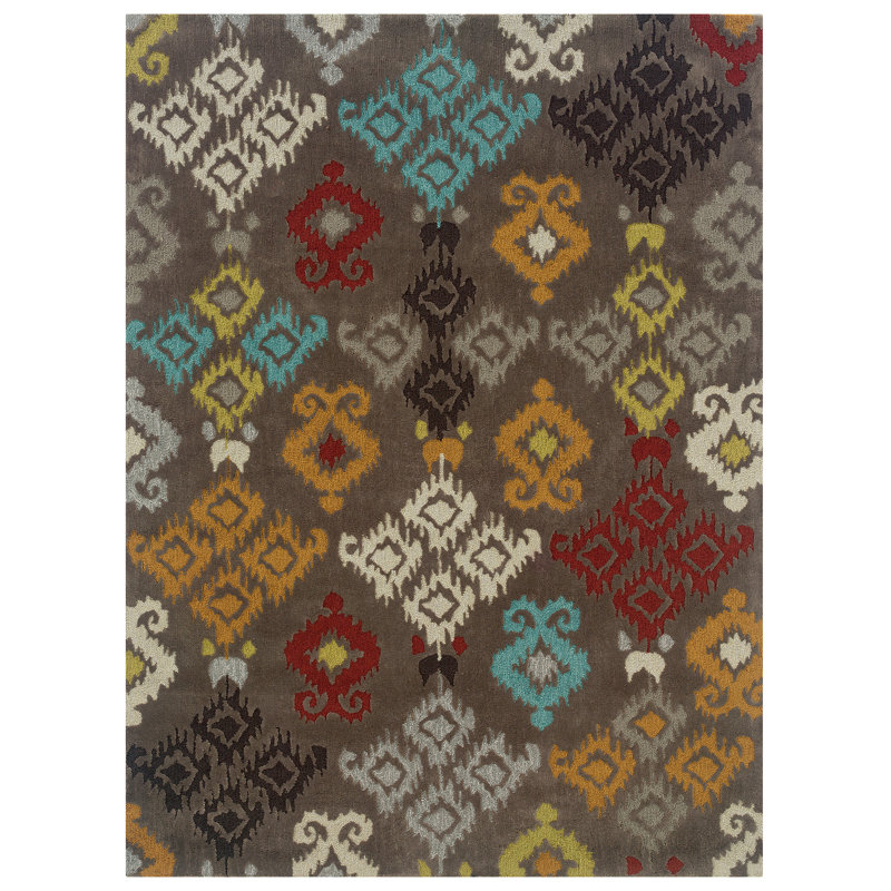 Mehcad Ikat Indoor Rug, Rectangle 5' x 7'