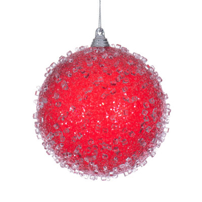4" Icy Sugar Ball. Includes 3 ornaments per bag.
