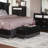 Dasher Tufted Velvet Storage Bench with Hidden Compartment and Nailhead Trim, Black