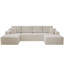 Canapé modulaire en forme de U de 132 po pour 4 personnes Koli, velours côtelé blanc, faisant face à gauche-45993958-45993976