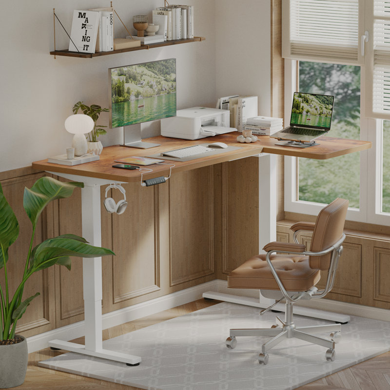 Bureau pour travailler debout en L 63 po, Naturel / Blanc, L 63 po x P 43,31 po