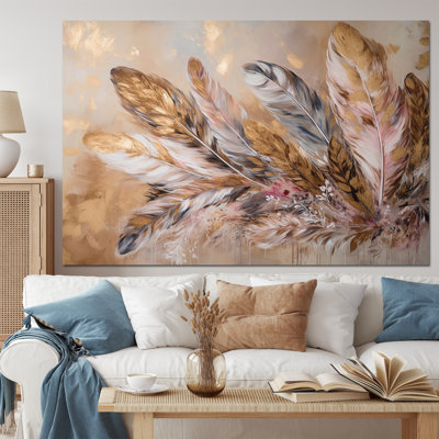 Gold Feather Boho Majesty - Glam Feather Wall Decor