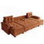 Canapé-lit 109,5 po en forme de U avec lit escamotable, canapé-lit convertible 2 en 1 avec accoudoirs amovibles et ports USB, canapé modulaire surdimensionné avec méridienne pour salon / appartement, orange