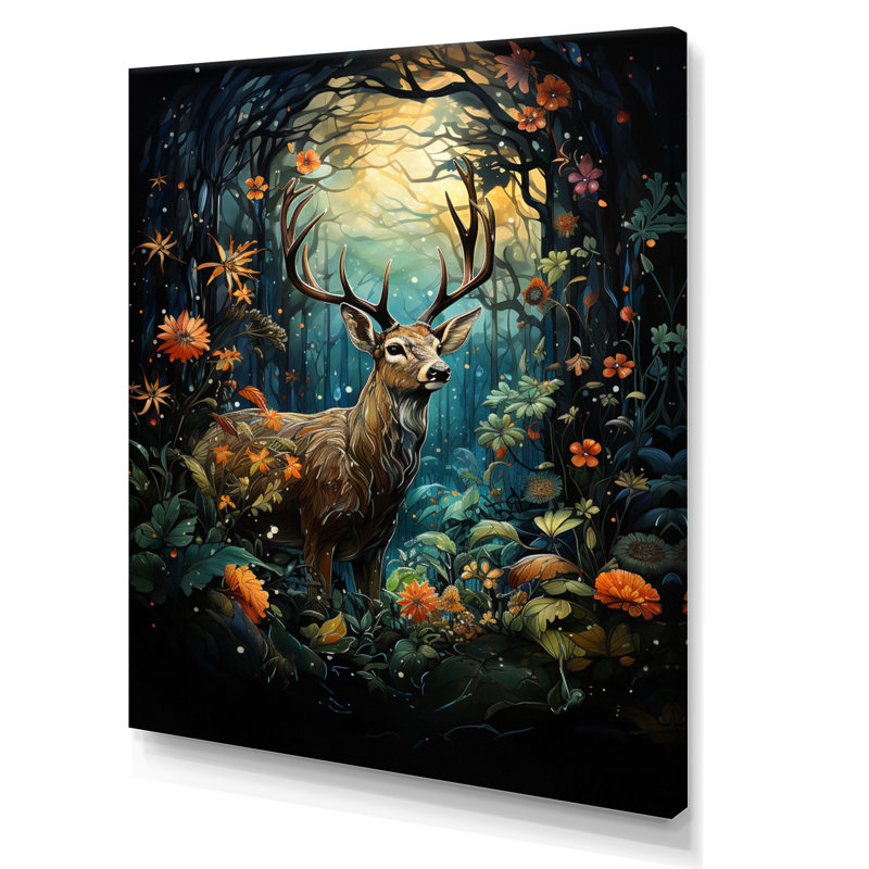Rêve enchanté Palbosa Deer, H 32 po x l 24 po x P 1 po, Toile tendue