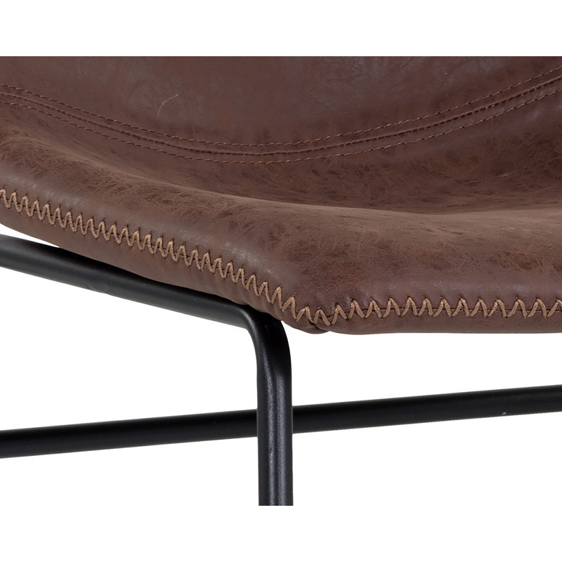 Raynham Tufted Upholstered Parsons Chair - Brown, Antique Brown Faux Leather