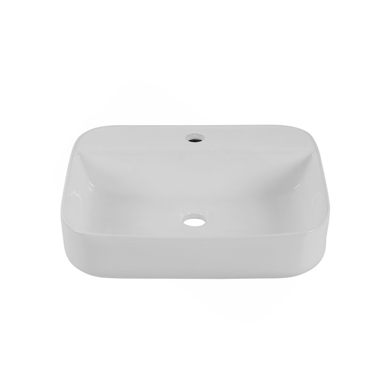 Lavabo de comptoir rectangulaire en céramique deux (tant que fini blanc) certifiée CUPC