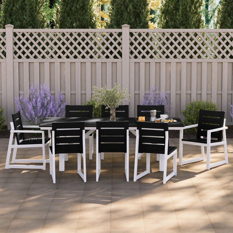 Ensemble repas 9 pièces pour l'extérieur, Black