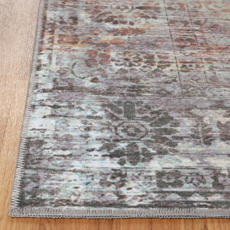 Tapis à motif de losanges délavé, Rectangle 4 pi x 6 pi